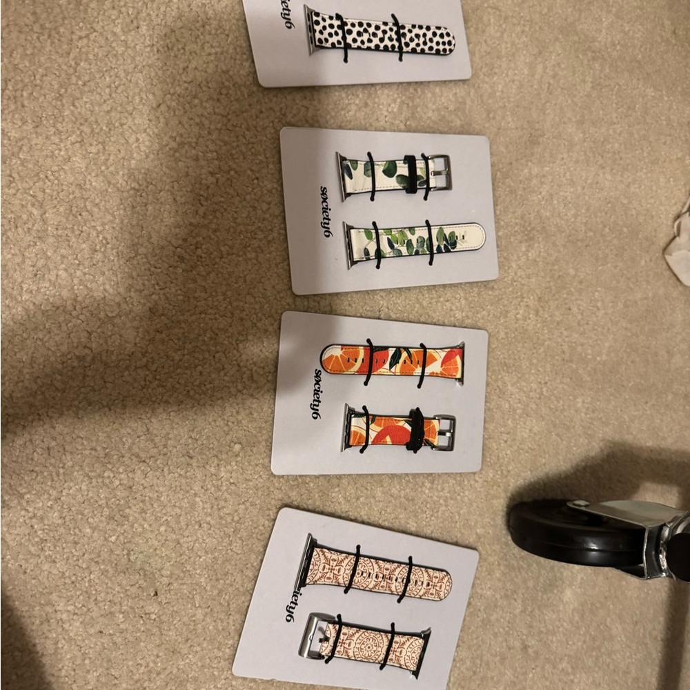 Set of Four Patterned Apple Watch Bands